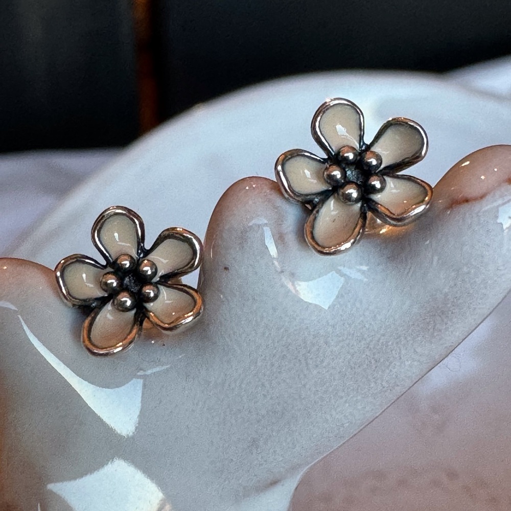 Pandora Cherry Blossom Stud Earrings Retired